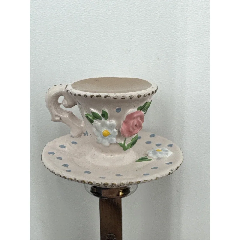 2000 Avon Tea TIME Memories Pink Tea Cup Saucer COLLECTOR SPOON Stainless Steel